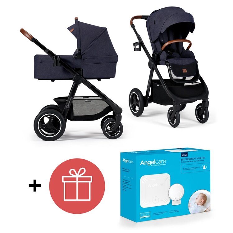 KINDERKRAFT Kočárek Everyday 2v1 Denim + ANGELCARE AC027 Monitor pohybu dechu ZDARMA Kinderkraft