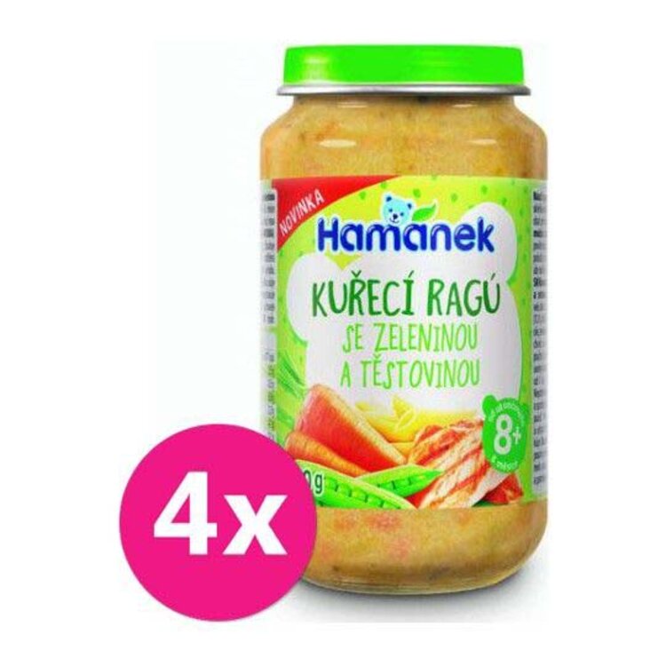 4x HAMÁNEK Kuřecí ragů se zeleninou a těstovinou 230 g Hamánek