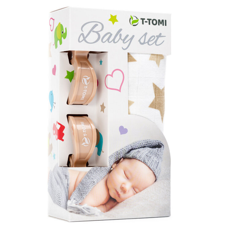 T-TOMI Baby set Beige stars T-Tomi