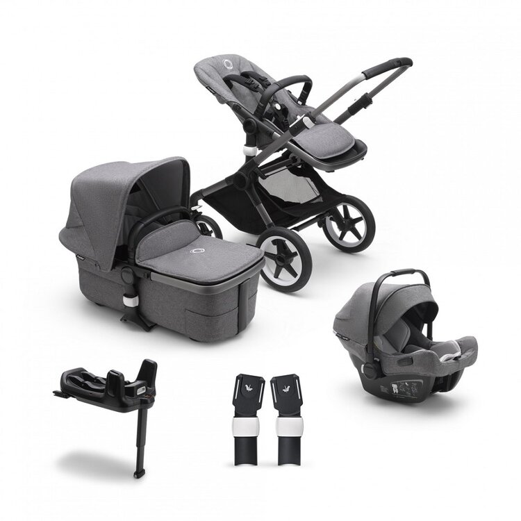 BUGABOO Fox 3 complete Graphit/Grey Melange-Grey Melange + autosedačka