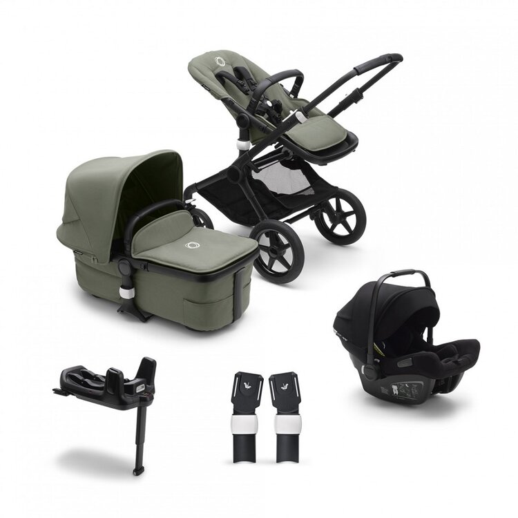 BUGABOO Fox 3 complete Black/Forest green-Forest green + autosedačka