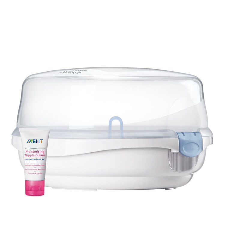 Philips AVENT Sterilizátor parný do mikrovlnky + Krém na bradavky 30 ml Philips Avent