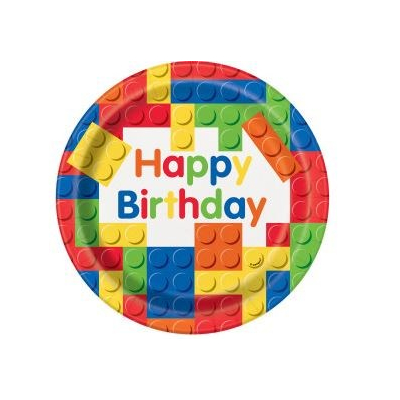 Talíře Happy Birthday lego 8 ks ALBI ALBI