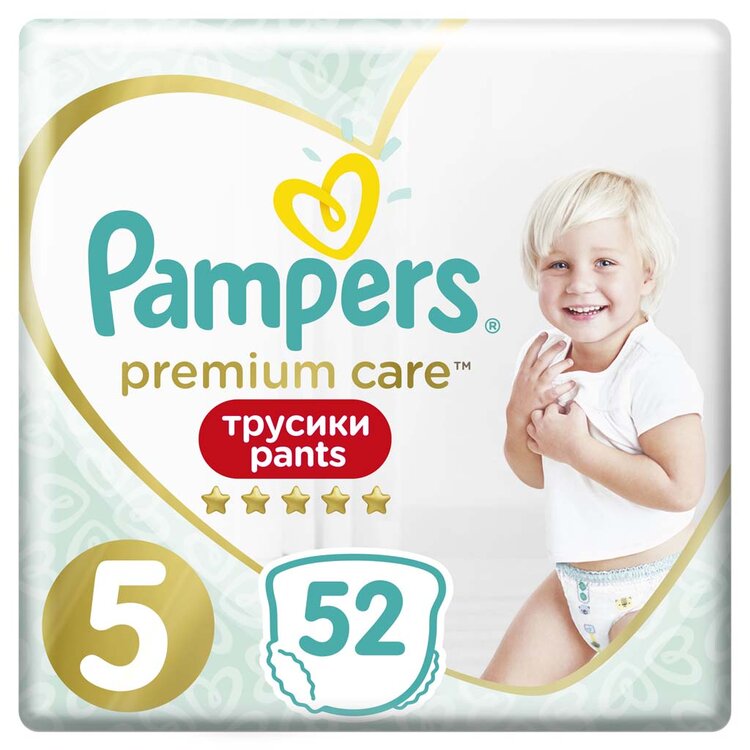 PAMPERS Premium Care Pants Kalhotky plenkové jednorázové 5 (12-17 kg) 52 ks Pampers