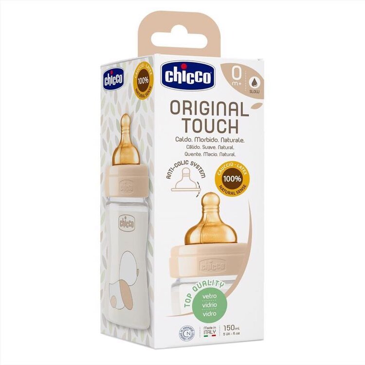 Chicco láhev kojenecká sklo Original Touch latex neutral AGS27710.30 150ml Chicco