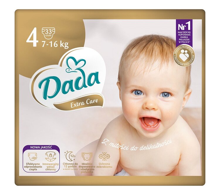 DADA Extra Care Pleny jednorázové 4 Maxi (7-16 kg) 33 ks Dada