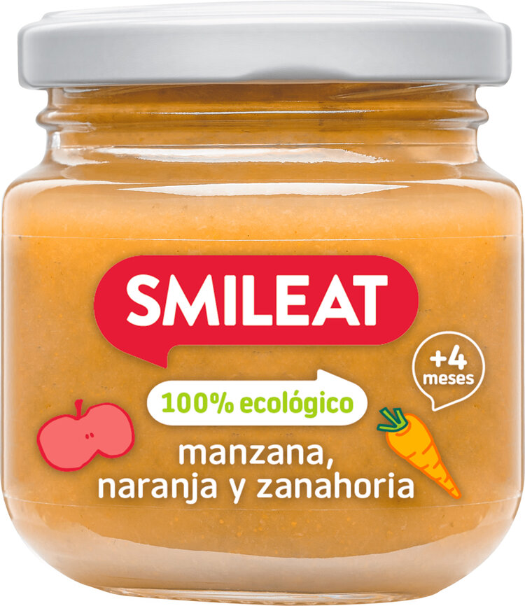 SMILEAT Organic příkrm Jablko a pomeranč 130 g