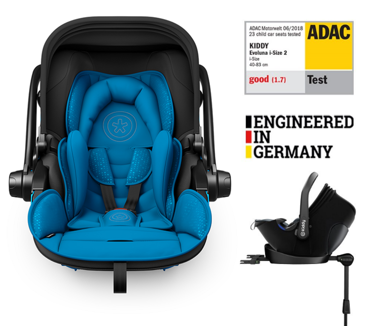 KIDDY Autosedačka Evoluna i-size 2 + Isofix základna 40-83cm Sky Blue BZP Kiddy