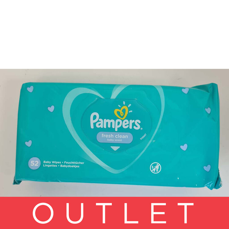 EXP: 09.09.2023 PAMPERS Fresh Clean dětské vlhčené ubrousky 52 ks Pampers