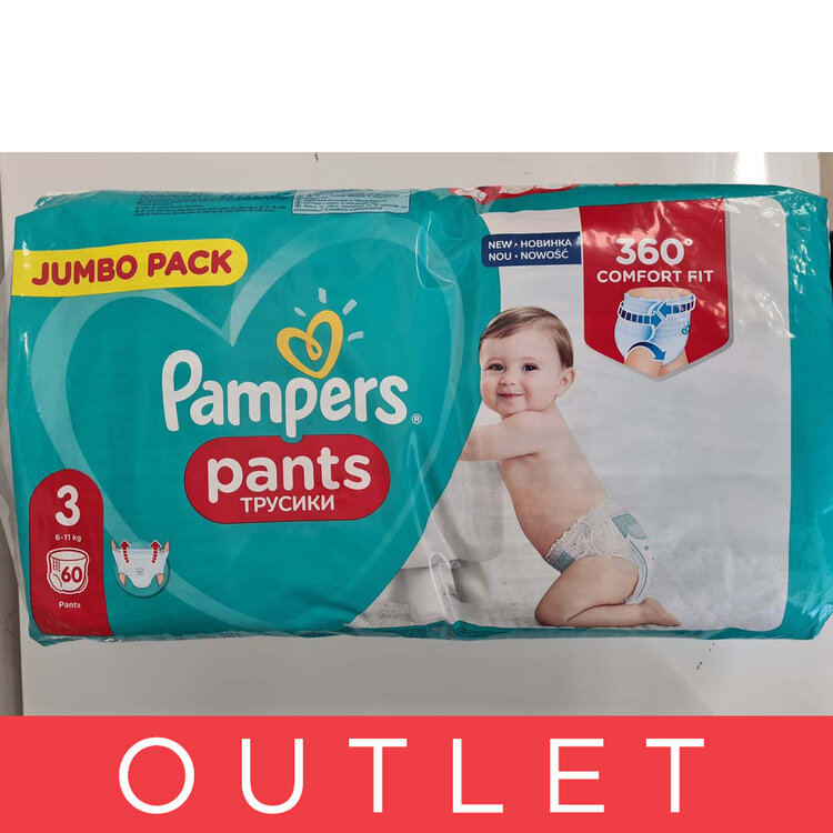 EXP: 08/2023 PAMPERS Pants 3 (6-11 kg) 60 ks Midi - plenkové kalhotky Pampers