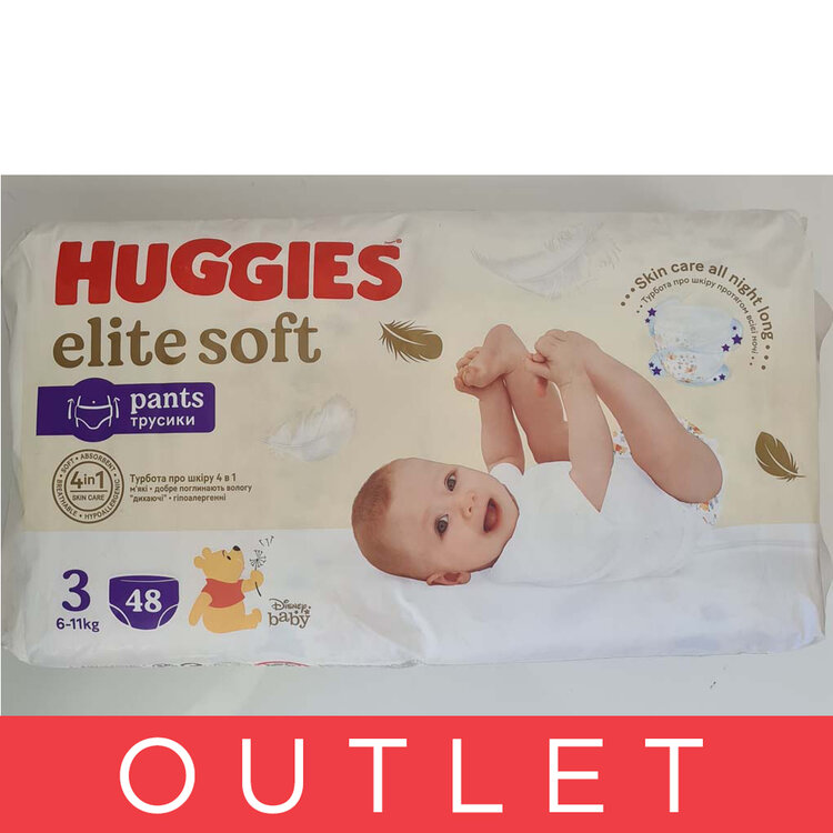 EXP: 25.10.2025 HUGGIES® Elite Soft Pants Kalhotky plenkové jednorázové 3 (6-11 kg) 48 ks Huggies