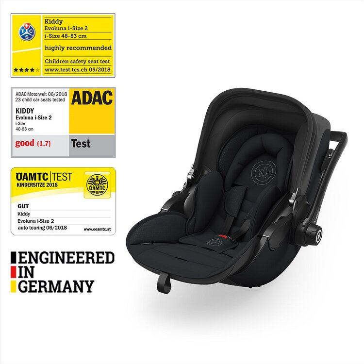 KIDDY Autosedačka Evoluna i-size 2 + Isofix základna 40-83 cm Midnight Black BZP Kiddy