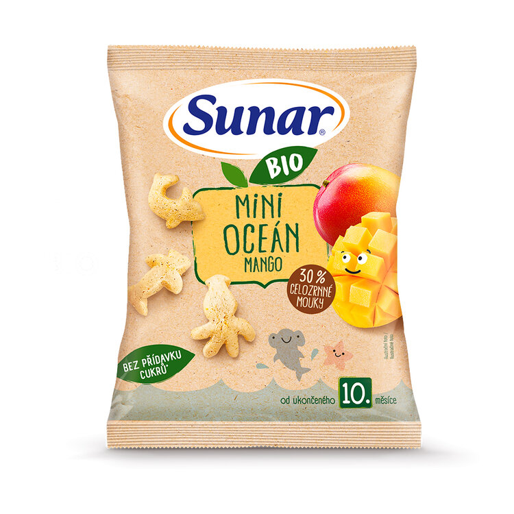 SUNAR BIO Křupky mini oceán mango 18g Sunar