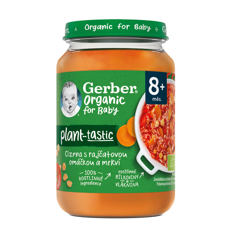 Gerber cizrna s rajčatovou omáčkou a mrkví 190 g GERBER