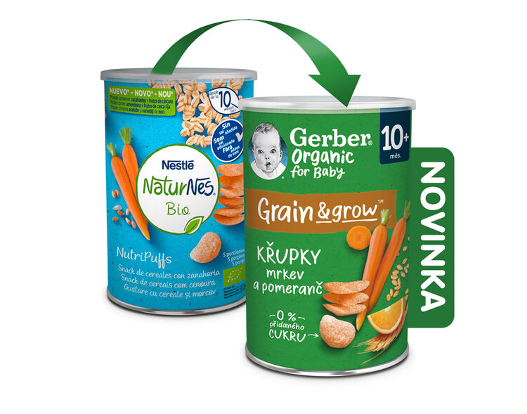 GERBER Organic křupky s mrkví a pomerančem 35 g GERBER