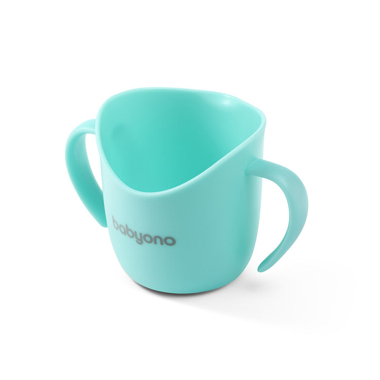 BABYONO Hrnek ergonomický s oušky 120 ml mint 6m+ BabyOno