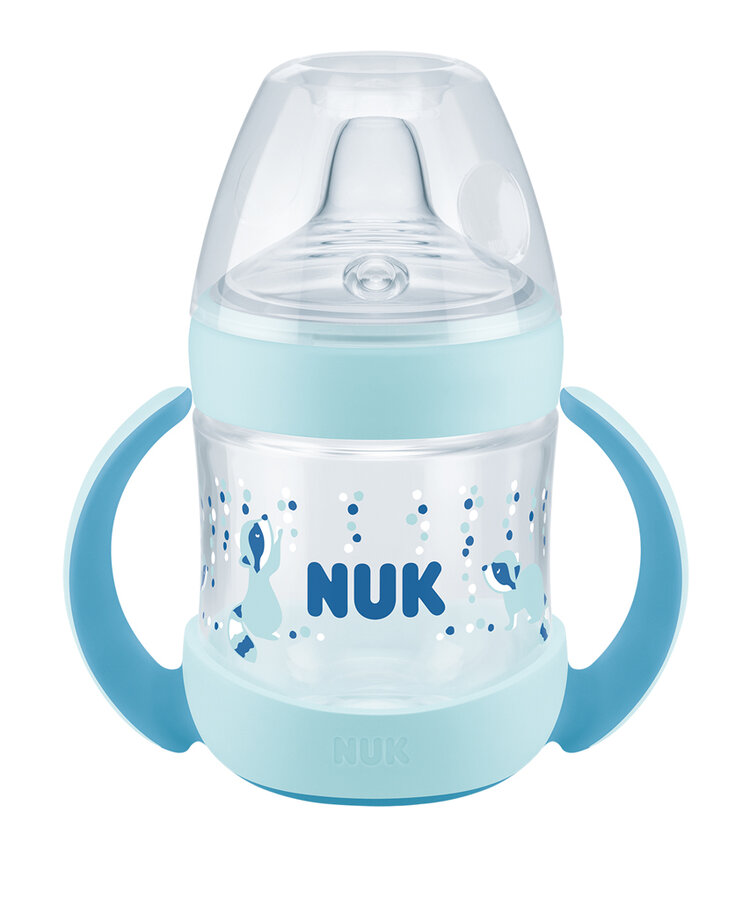 NUK Lahvička na učení Nature Sense s kontrolou teploty 150 ml modrá Nuk