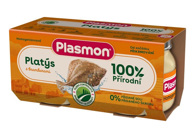 PLASMON Příkrm bezlepkový zeleninový s platýsem a bramborami 2 x 80 g Plasmon