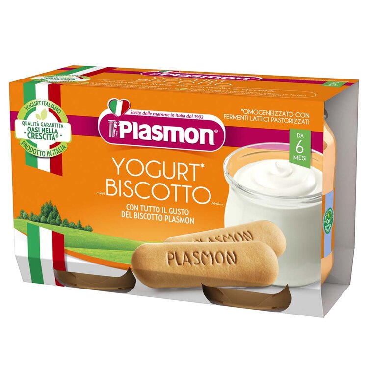 PLASMON Dezert jogurt a sušenka 2 x 120 g Plasmon