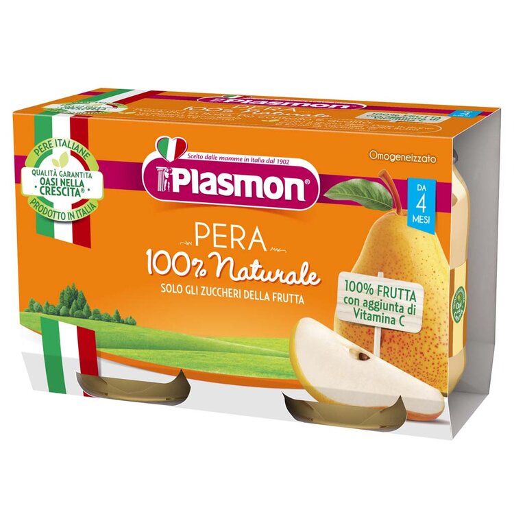 PLASMON Příkrm bezlepkový ovocný hruška 2x104 g Plasmon