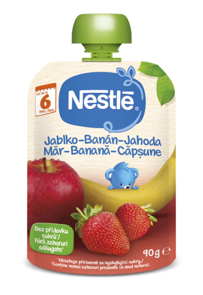 NESTLÉ Min Frukt Kapsička Jablko Banán Jahoda 90 g Nestlé