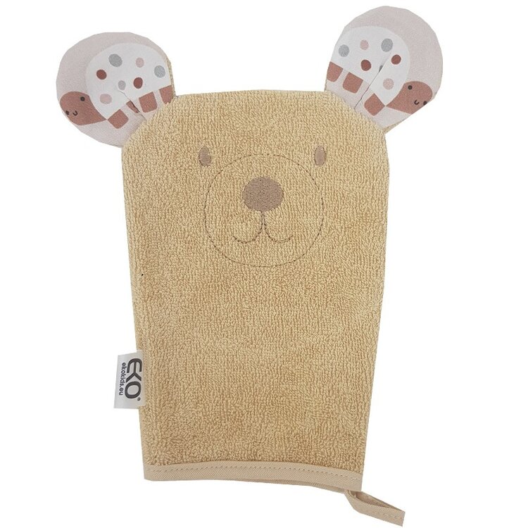 EKO Žínka bavlněná s oušky Bear Beige 20x15 cm Eko