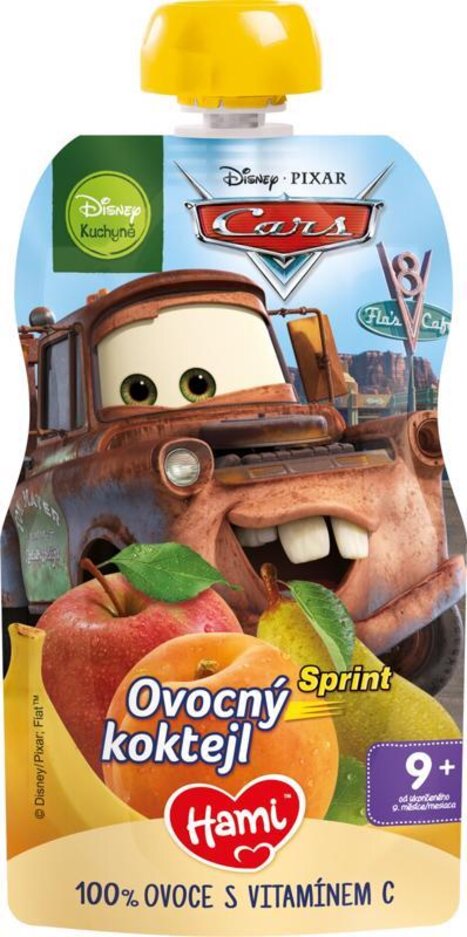 EXP: 21.09.2023 HAMI Disney Cars ovocná kapsička Sprint Ovocný koktejl 110 g