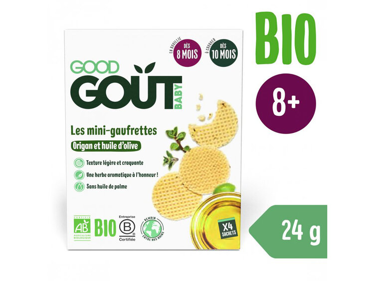 EXP: 03.10.2023 GOOD GOUT BIO Wafle s oregánem a olivovým olejem (24 g)