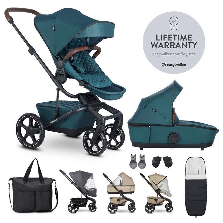 EASYWALKER Set XXL kočárek kombinovaný Harvey⁵ Premium Jade Green s příslušenstvím Easywalker