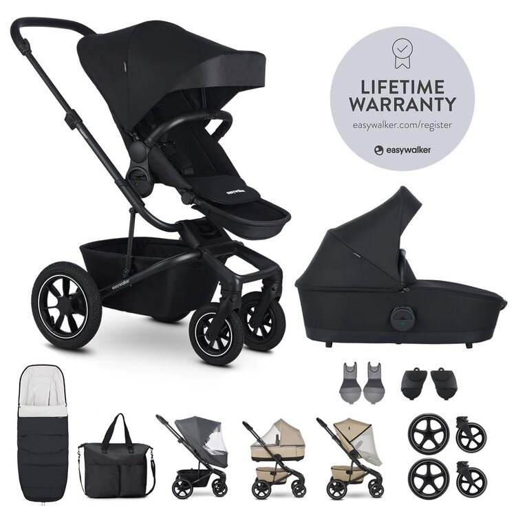 EASYWALKER Set XXL kočárek kombinovaný Harvey⁵ Air Midnight Black s příslušenstvím Easywalker