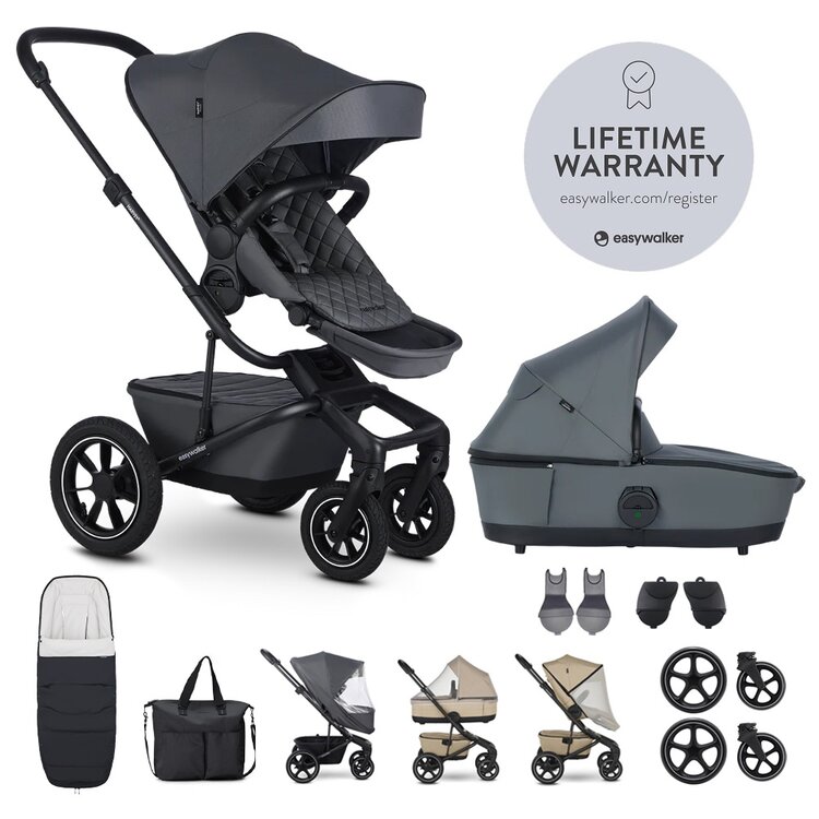 EASYWALKER Set XXL kočárek kombinovaný Harvey⁵ Air Premium Mineral Grey s příslušenstvím Easywalker