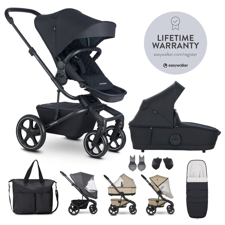 EASYWALKER Set XXL kočárek kombinovaný Harvey⁵ Premium Diamond Black s příslušenstvím Easywalker