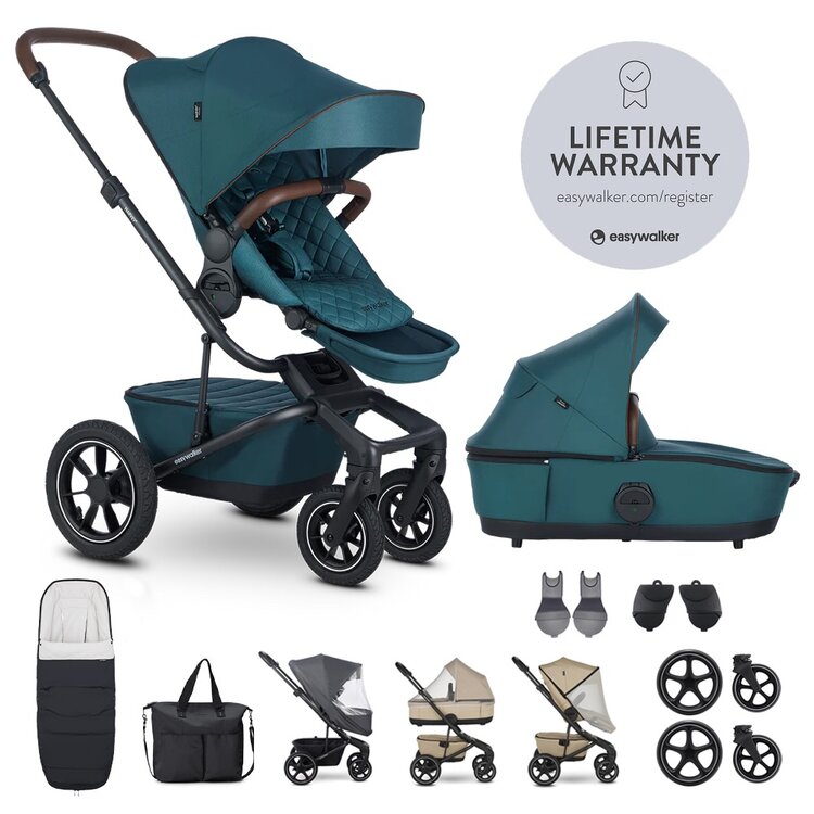 EASYWALKER Set XXL kočárek kombinovaný Harvey⁵ Air Premium Jade Green s příslušenstvím Easywalker