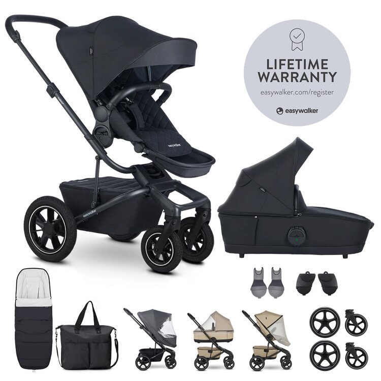 EASYWALKER Set XXL kočárek kombinovaný Harvey⁵ Air Premium Diamond Black s příslušenstvím Easywalker