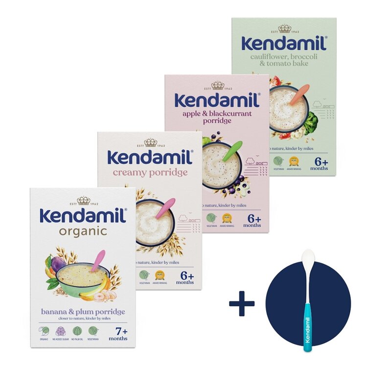 EXP: 06.12.2023 4x KENDAMIL Variace mléčných a nemléčných BIO kaší 600 g Kendamil