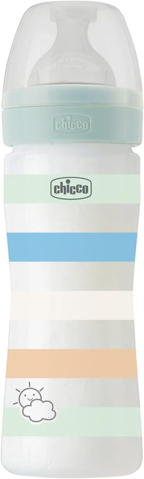 CHICCO Láhev kojenecká Well-being silikon 250ml kluk Chicco