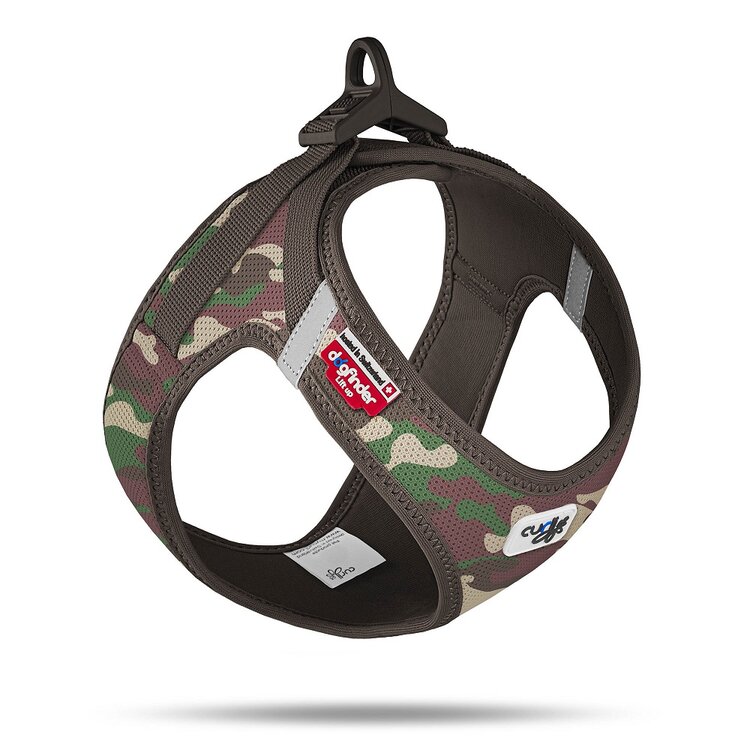 CURLI Postroj pro psy se sponou Air-Mesh Camo