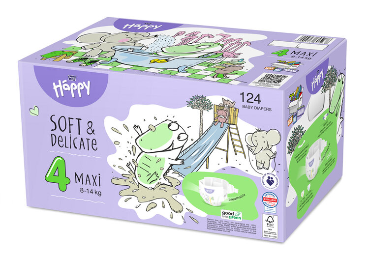 2x BELLA HAPPY Baby Pleny jednorázové Maxi Box 8-14 kg 62 ks Bella Baby Happy