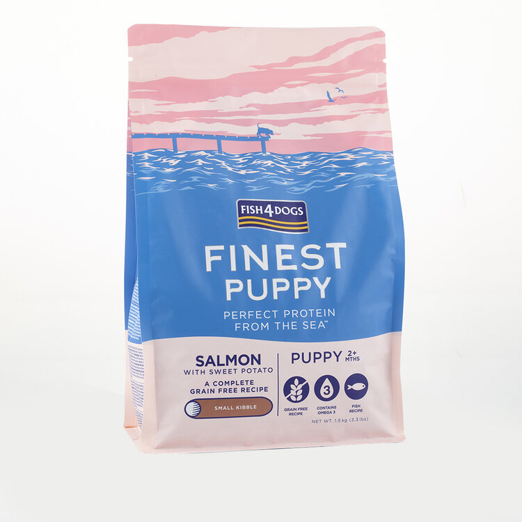 FISH4DOGS Granule malé pro štěňátka Finest losos se sladkými bramborami 12 kg