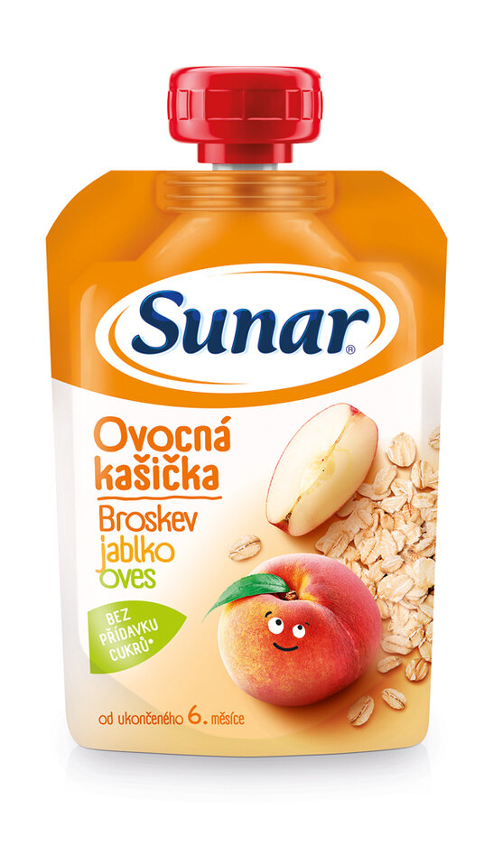 Sunar broskev jablko ovesné vločky 3 120 g Sunar