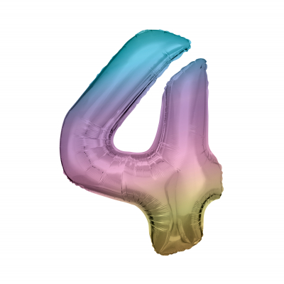 Balónek fóliový 86 cm číslo 04 pastelový Albi Albi