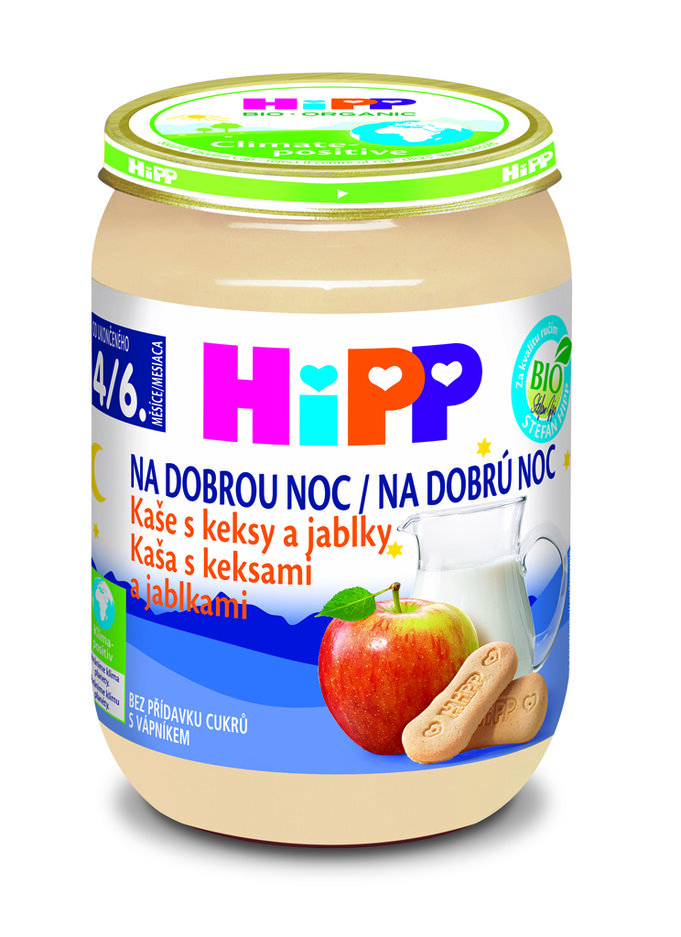 HiPP Kaše mléčná Bio na dobrou noc s keksy a jablky 190g HiPP