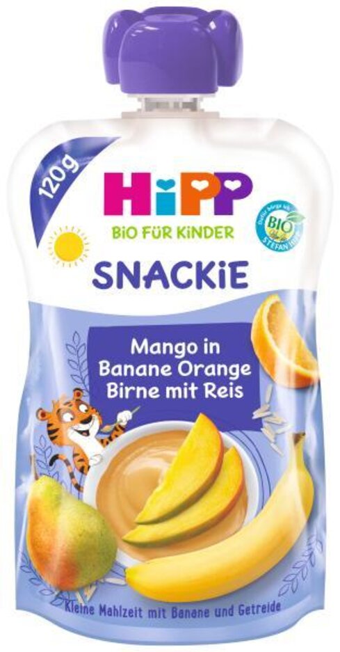 HiPP BIO Sport Hruška-Pomeranč-Mango-Banán-Rýže 120 g HiPP