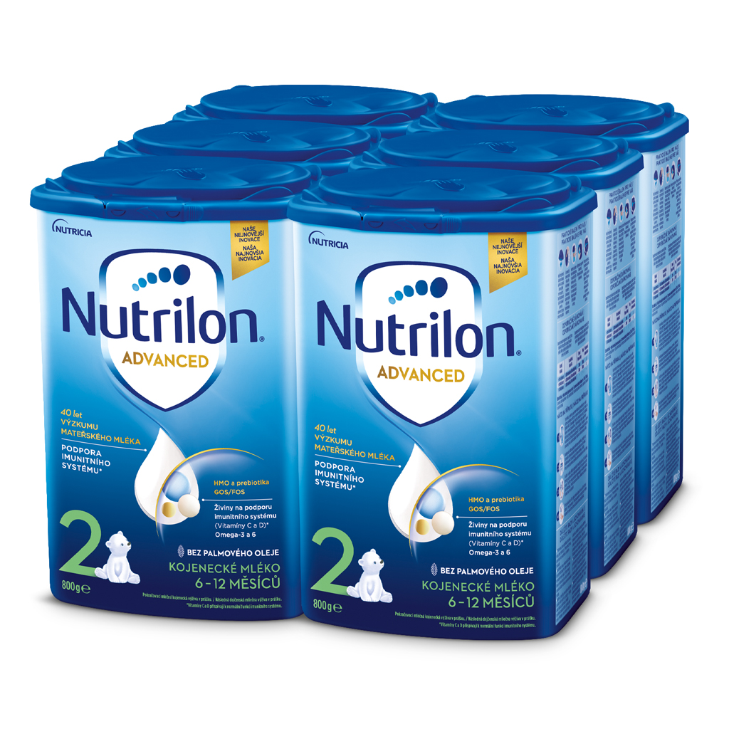 EXP: 30.05.2024 NUTRILON Mléko pokračovací kojenecké 2 Advanced od uk. 6. měsíce 6x 800 g Nutrilon