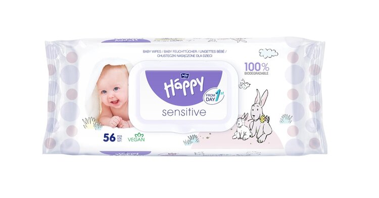 BELLA HAPPY BABY Ubrousky čisticí Sensitive 56 ks Bella Baby Happy