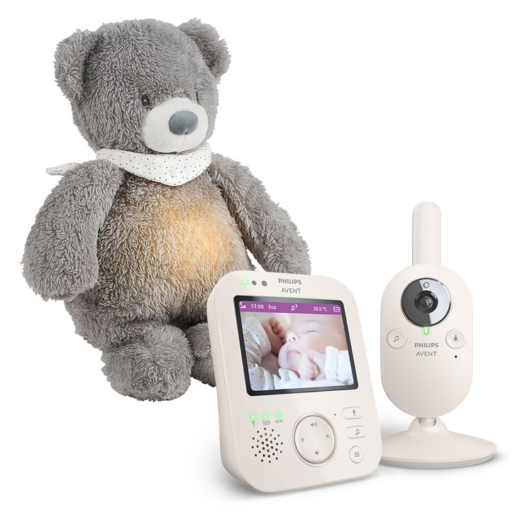 Philips AVENT Chůvička dětská video SCD891/26+NATTOU Uspáváček 4v1 Sleepy Bear Grey 0m+ Philips Avent