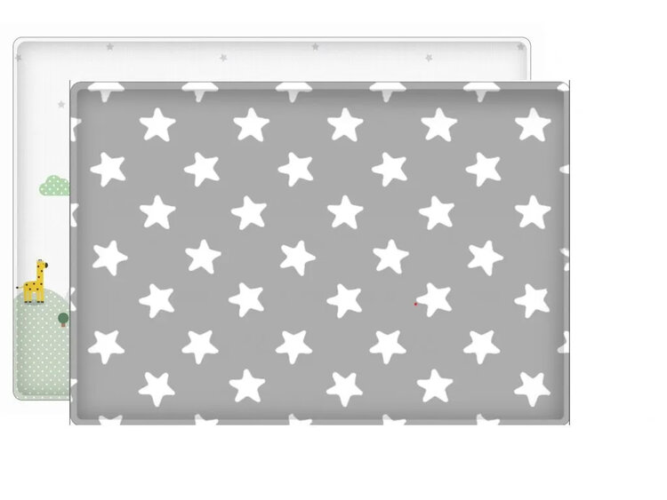 LALALU Podložka na hraní Premium White Star 190x130 cm Lalalu