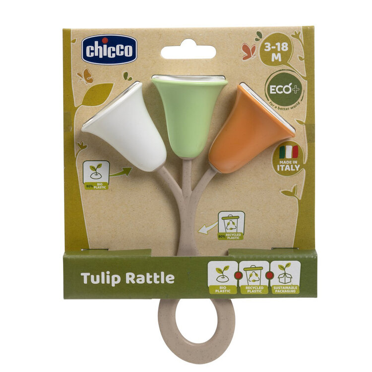 CHICCO Chrastítko Tulipán Eco+ 3m+ Chicco