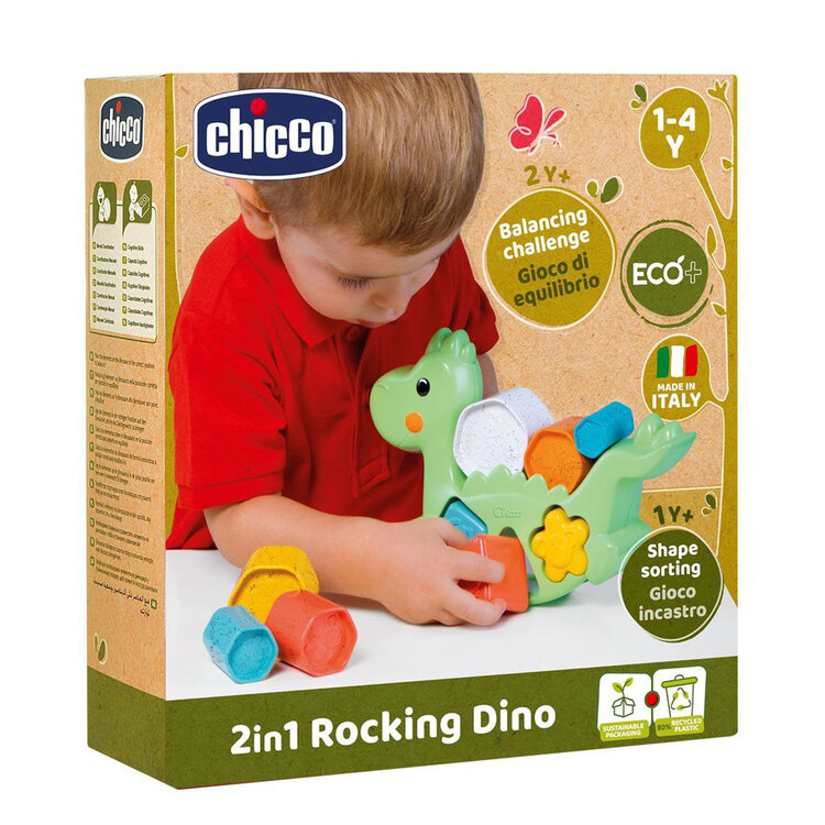 CHICCO Hračka vkládací 2v1 Dino Eco+ 12m+ Chicco