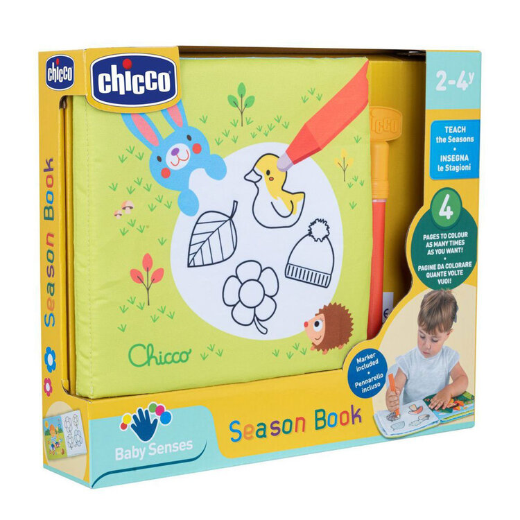 CHICCO Knížka na opakování malování pomocí vody Seasons 24m+ Chicco